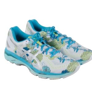 ASICS GEL KAYANO 23 WHITE FLORAL SNEAKERS SIZE 8.5